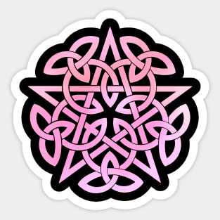 Pink Pentagram. Celtic knot Sticker